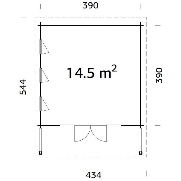 Friggebod-hus Caroline 14,5 m² Friggebod-hus Caroline 14,5 m²
