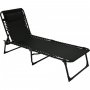 Ställbar solsäng aluminium - Svart hopfällbar solstol strand Ställbar solsäng aluminium - Svart hopfällbar solstol strand