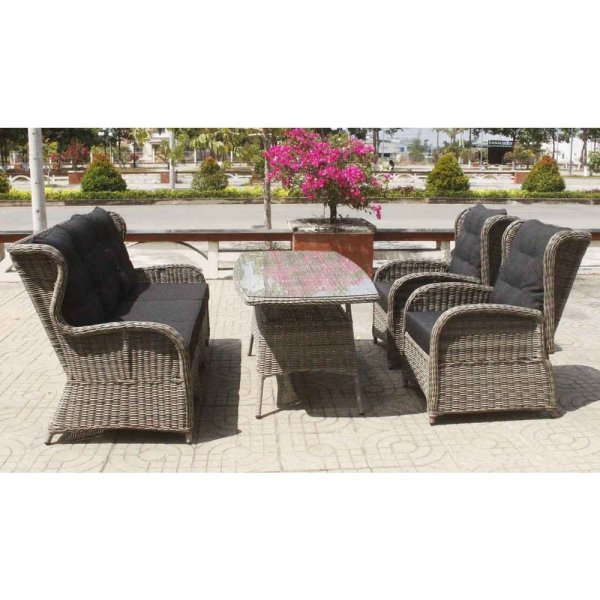 Orleans uteftlj hg rygg med recliner - Gr konstrotting + Rengringsspray fr utembler