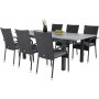 Ekens Matgrupp (152x90) - Svart/Gr - 6 Stolar