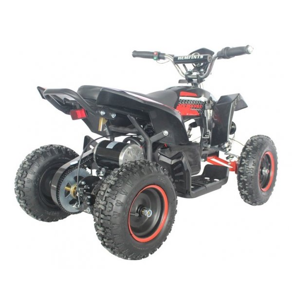 Elektrisk Fyrhjuling - Svart/röd 500W + Låskätting Elektrisk Fyrhjuling - Svart/röd 500W + Låskätting