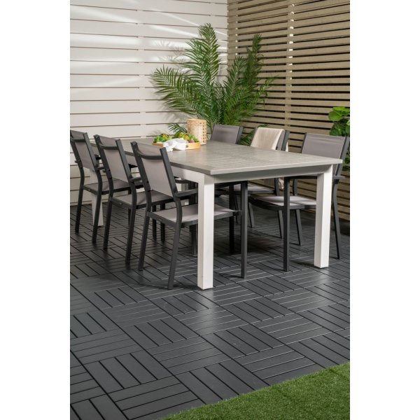 Eken�s Matgrupp (224x100) - Svart/Gr�/Vit - 6 Stolar