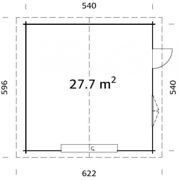 Garage Roger med takskjutport - 27,7 m² Garage Roger med takskjutport - 27,7 m²