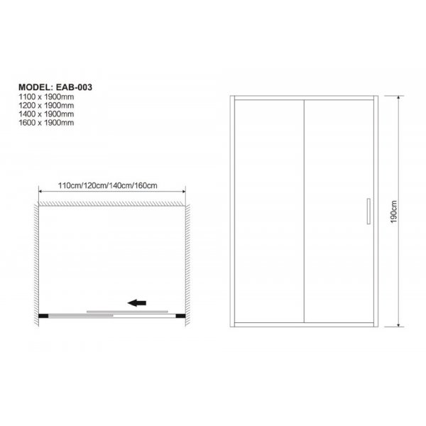 Suihkuovi Industry Nisch - musta