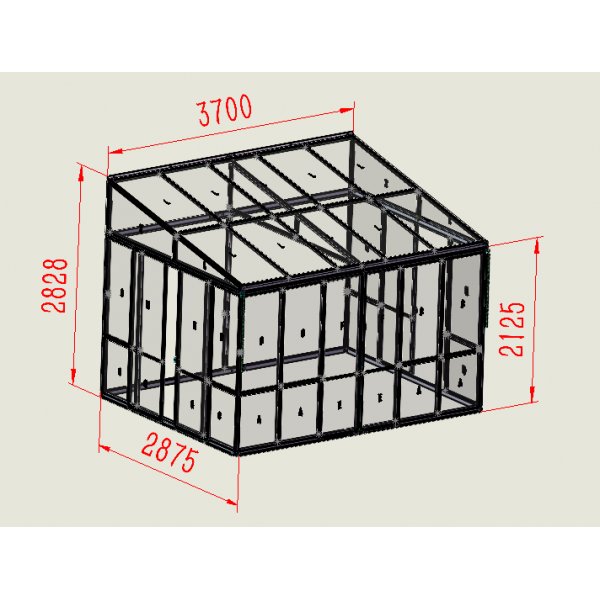Uterum med aluminium stomme och skjutd�rrar - 10,1 m�