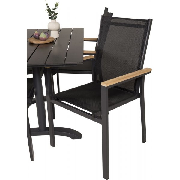 Dallaren Matgrupp (70x120) - Svart - 4 Stolar