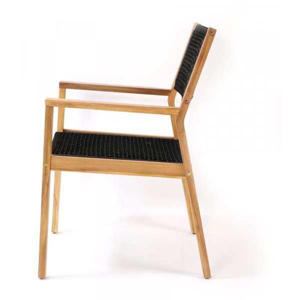 Lekvall Matstol - Svart rep/Akacia