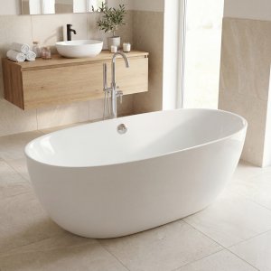 Badkar frist�ende Vit 160x70x58 cm - Persefone