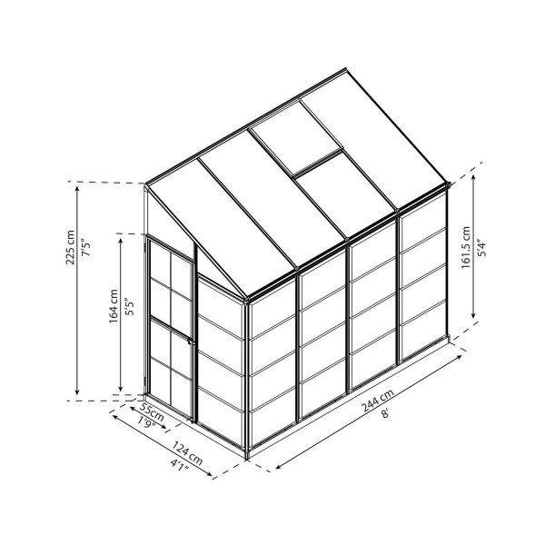 Drivhus til væggen Lean To - 3m² Drivhus til væggen Lean To - 3m²