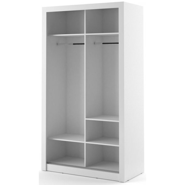Garderob med skjutd�rrar vit 120x215 cm - Mervyn