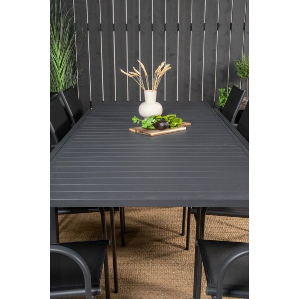 Holma Matgrupp (160x100) - Svart - 8 Stolar Holma Matgrupp (160x100) - Svart - 8 Stolar