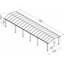 Canopia Arcadia Dubbel Carport i Metall 3,6 x 13 - Gr
