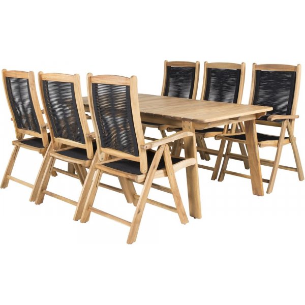 Malmby Matgrupp (180x90) - Natur - 6 Stolar