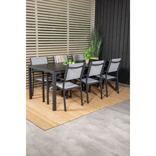 Ervalla Matgrupp (205x90) - Svart - 6 Stolar Ervalla Matgrupp (205x90) - Svart - 6 Stolar