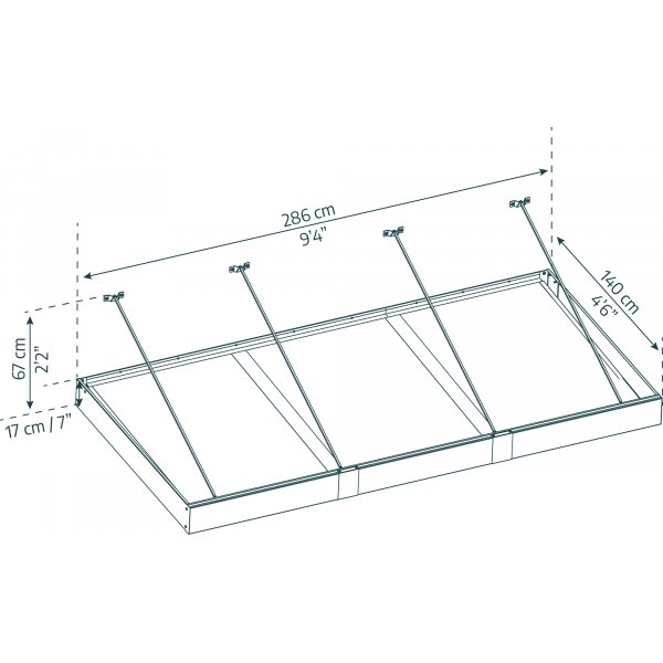 Canopia Sophia Klar XL Entrétak 1,4 x 3 - Mörkgrå/klarglas Canopia Sophia Klar XL Entrétak 1,4 x 3 - Mörkgrå/klarglas