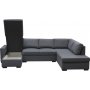 U-soffa Solna v�ndbar - 309 cm - m�rkgr�
