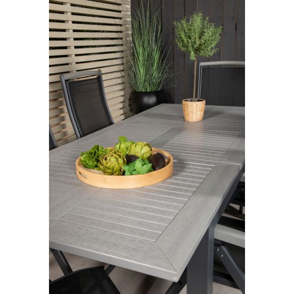 Eken�s Matgrupp (152x90) - Svart/Gr� - 6 Stolar