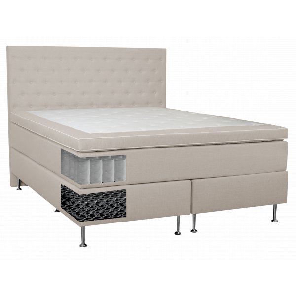 Kontinentals�ng 180x200 cm beige pocketfj�dning 5 zoner