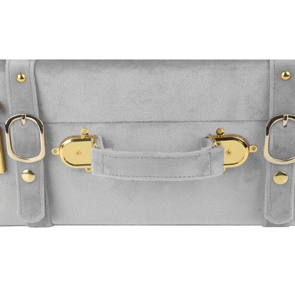 Petit vintage koffert set 2 st - Gr� (Sammet)