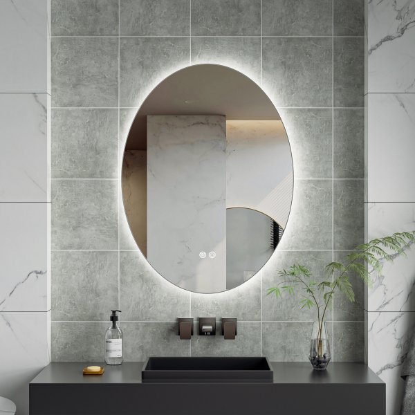 Spegel - Arezzo | Oval | LED-belysning, dimbar & Anti-fog