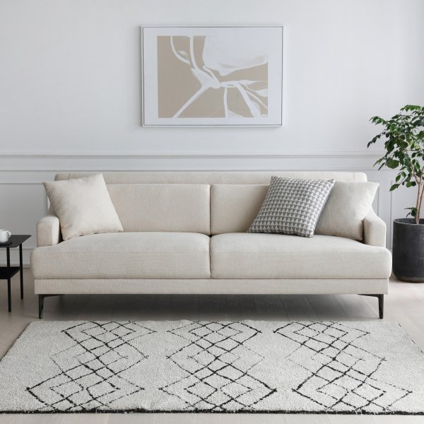 Soffa 3-sits beige modern - Hanna
