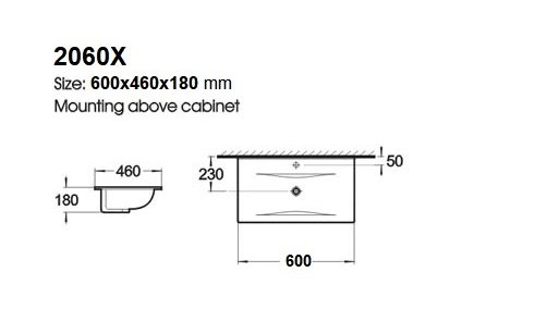 Badrumsmbler Verona 60 - Grtt med spegelskp