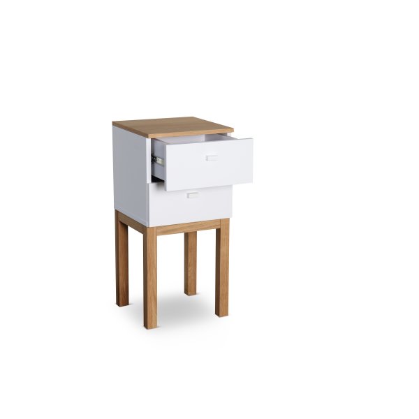 Kivik s�ngbord med l�da i vit / Ek