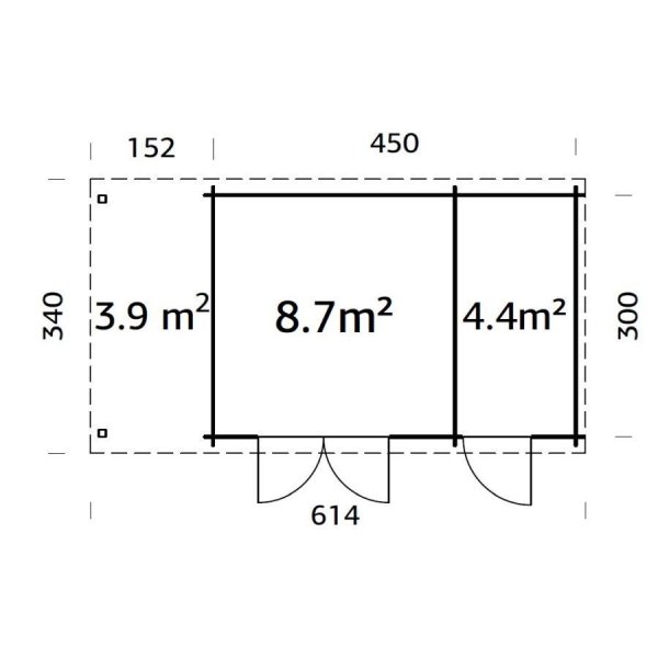 Anneks Ella - 13,1+3,9 m² Anneks Ella - 13,1+3,9 m²