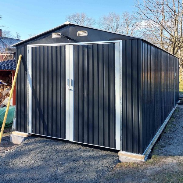 Pltgarage 18 m | Dubbel drr | Komplett byggsats