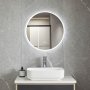 1 Rund badrumsspegel 60 cm med LED-belysning, dimmer, anti-fog och touch-styrning