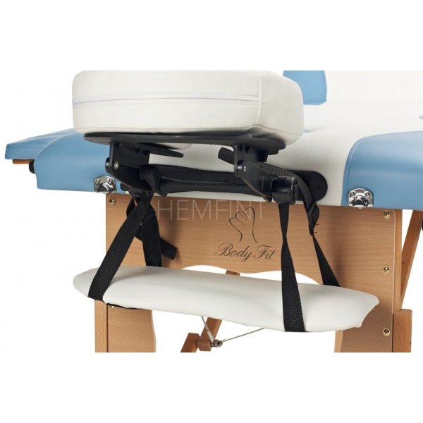 Massageb�nk med tr�ben - 3 zoner - Tv�f�rgad