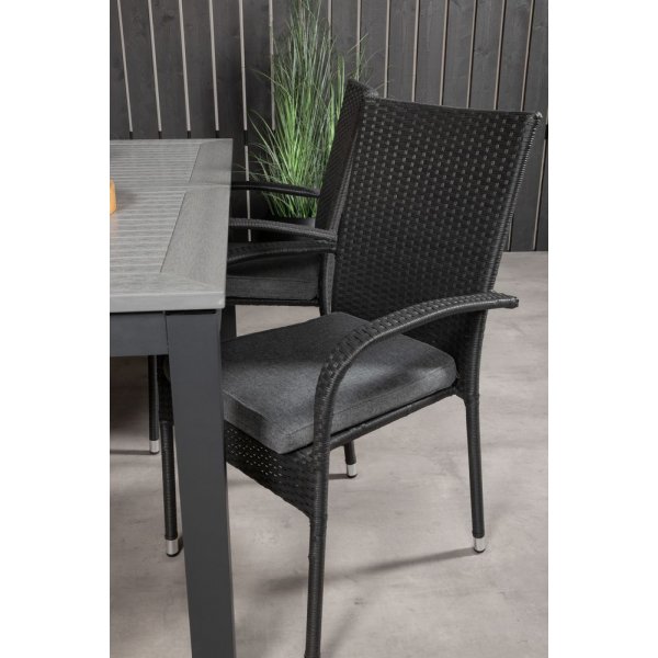 Ekenäs Matgrupp (152x90) - Svart/Grå - 4 Stolar Ekenäs Matgrupp (152x90) - Svart/Grå - 4 Stolar