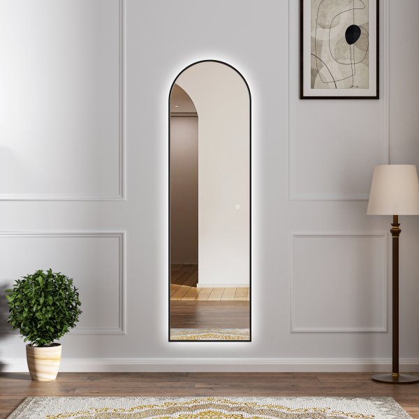 Helkropsspejl | Hvlvet | LED-belysning med lysdmper | 170x50 cm | Samira