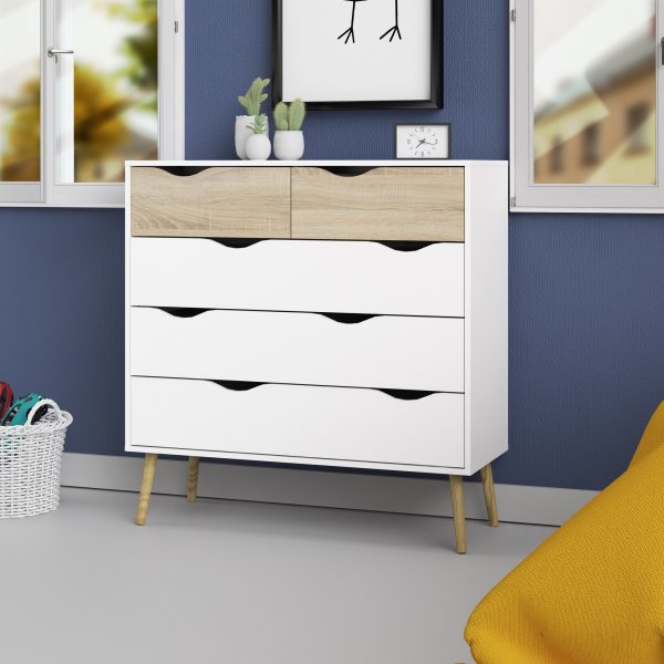 Oslo byr� med 5 l�dor - Vit/ek