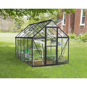 Läs mer om Canopia Harmony Växthus i Polykarbonat 5,7 m² - Mörkgrå/klarglas