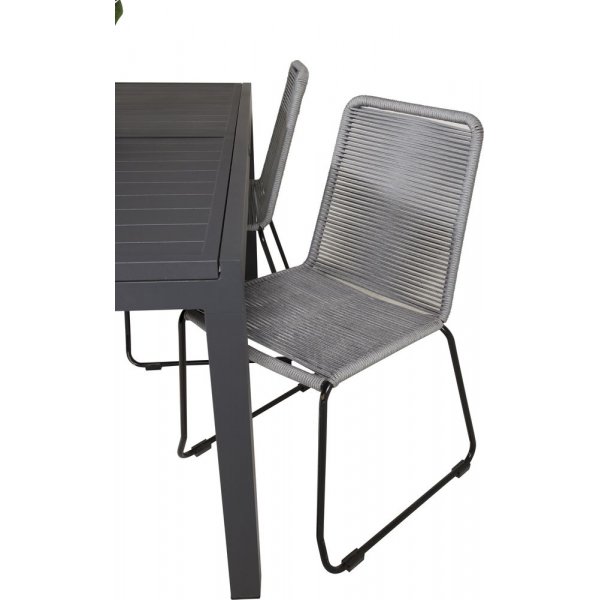 Holma Matgrupp (160x100) - Svart - 4 Stolar