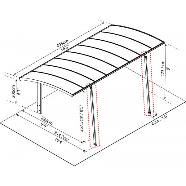 Canopia Arizona Breeze Carport i Metall 3 x 5 Specialförpackning Canopia Arizona Breeze Carport i Metall 3 x 5 Specialförpackning