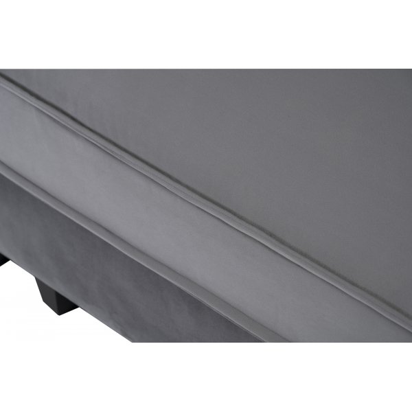 Sofa 250 cm bred mørkegrå fløjl 114 cm dyb Sofa 250 cm bred mørkegrå fløjl 114 cm dyb