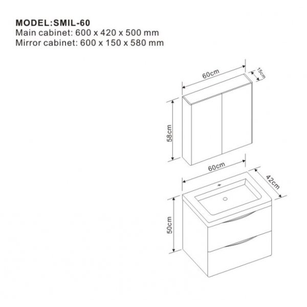 Marina Badrumsmöbler 60 cm - paket Marina Badrumsmöbler 60 cm - paket