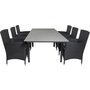 Prssebo Matgrupp (160x100) - Svart/Gr - 6 Stolar