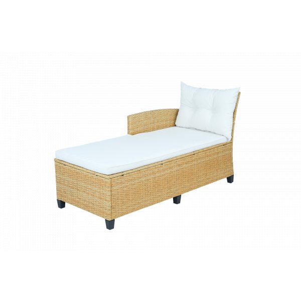 Utesoffgrupp med divan & f�t�lj | Loungeset i konstrotting | Beige
