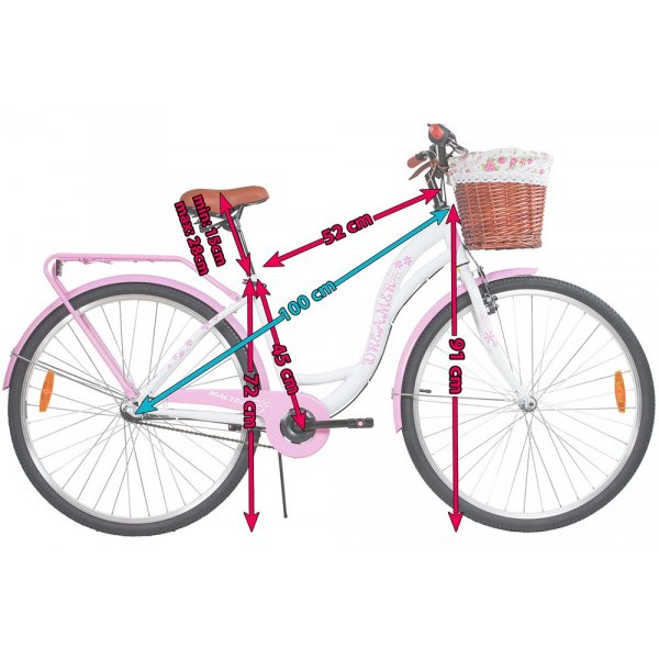 Damcykel Dreamer 28\\\" 3-växlar - Vit & rosa Damcykel Dreamer 28\\\" 3-växlar - Vit & rosa