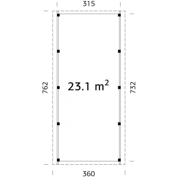 Carport Karl - 23,1 m² Carport Karl - 23,1 m²