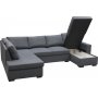 U-soffa Solna v�ndbar - 309 cm - m�rkgr�