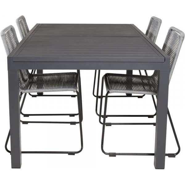 Holma Matgrupp (160x100) - Svart - 4 Stolar