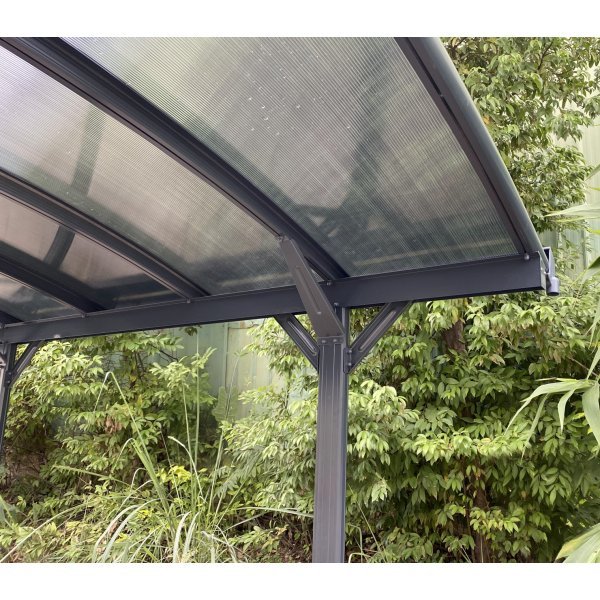 Carport 17 m� aluminium kanalplasttak 570x303 cm byggsats