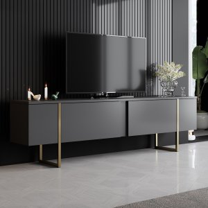 Lux TV-b�nk - Antracit/guld