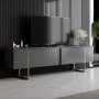 Lux TV-b�nk - Antracit/guld