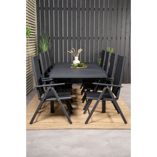 Holma Matgrupp (160x100) - Svart - 8 Stolar Holma Matgrupp (160x100) - Svart - 8 Stolar