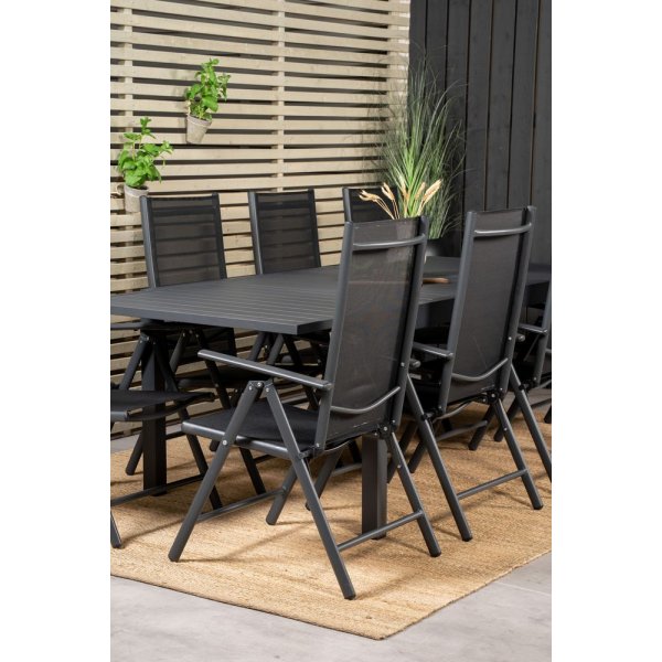 Holma Matgrupp (160x100) - Svart - 8 Stolar Holma Matgrupp (160x100) - Svart - 8 Stolar